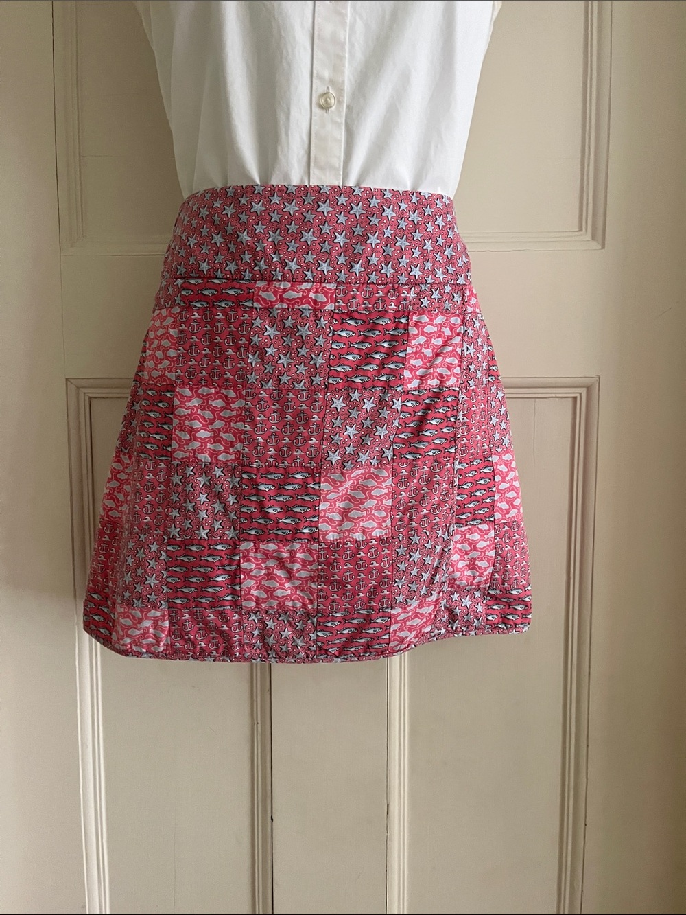 Vineyard Vines Pink Patchwork Print Mini Skirt